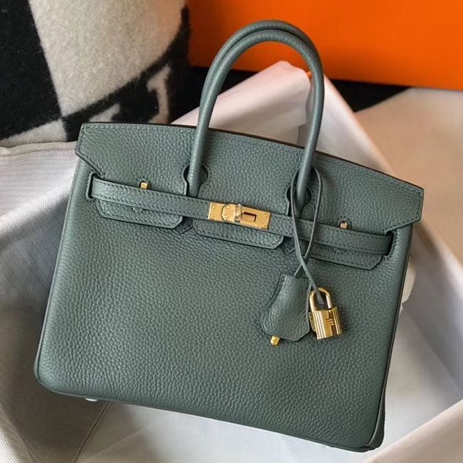 Hermes Birkin Bag In Vert Amande Clemence Leather GHW