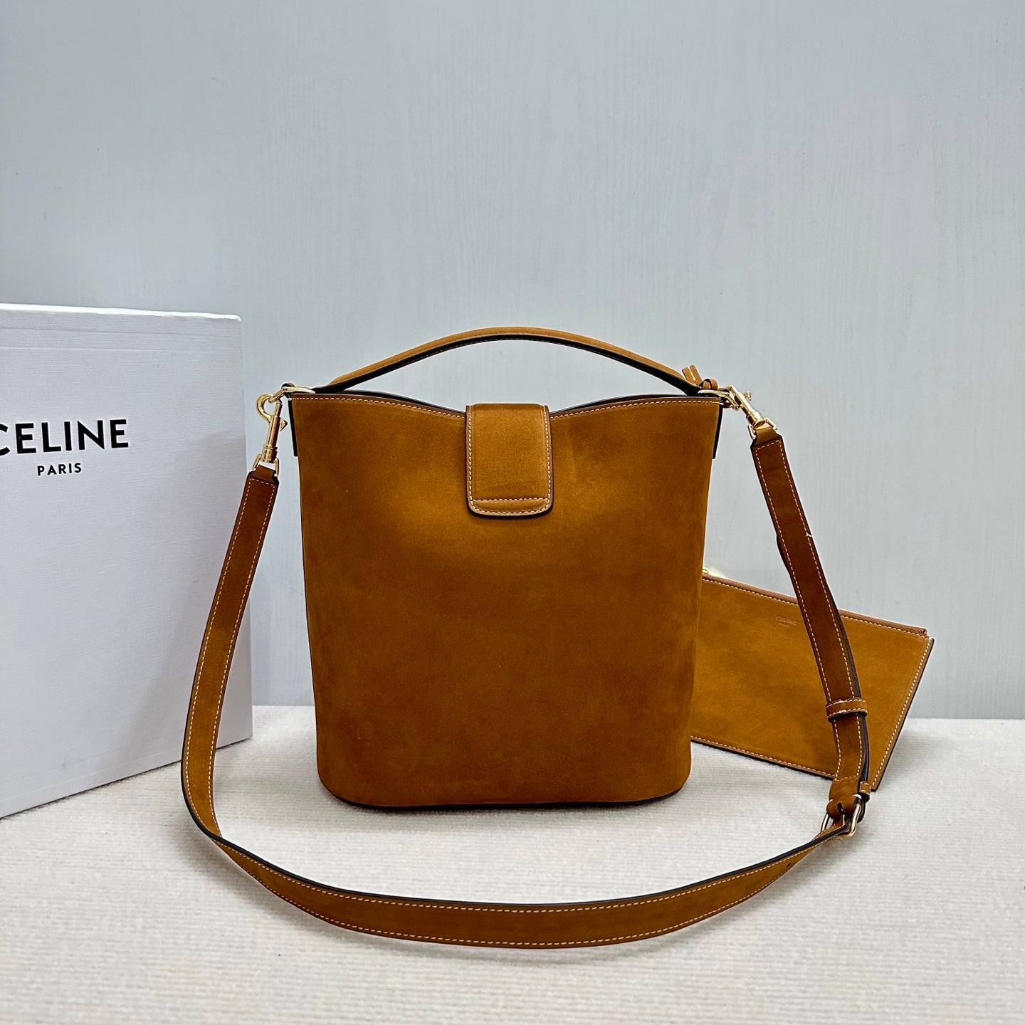Celine Bucket Suede Bag