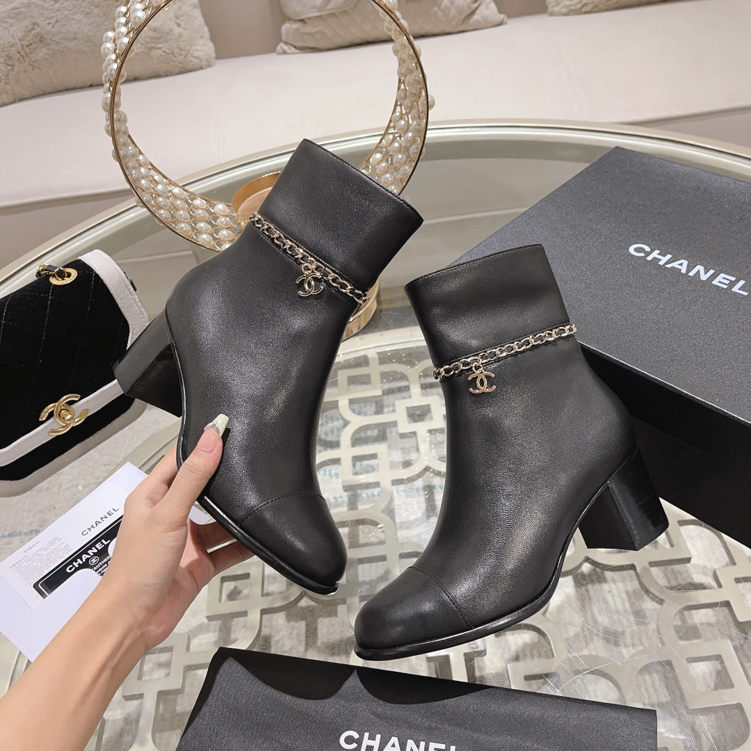 Chanel Boots Two Color Heels