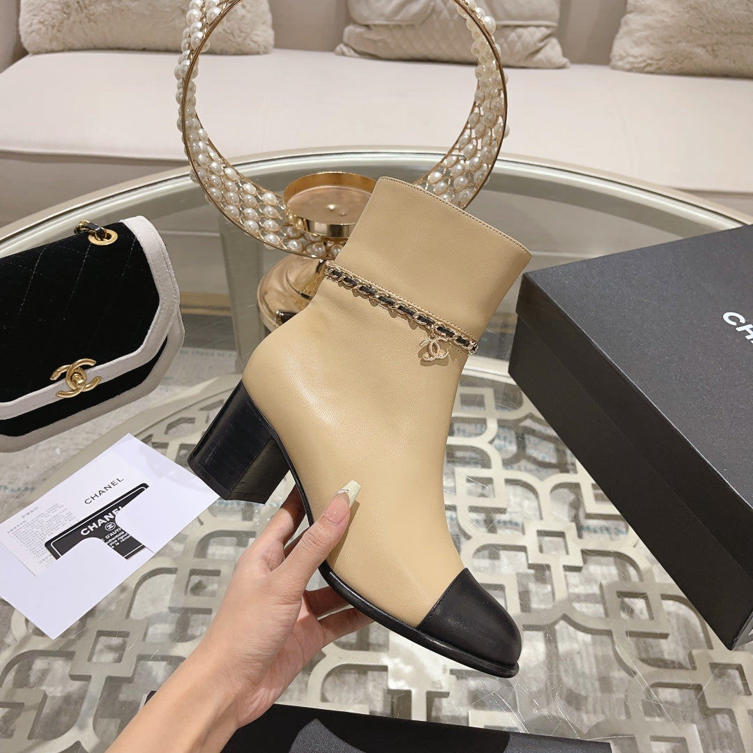 Chanel Boots Two Color Heels