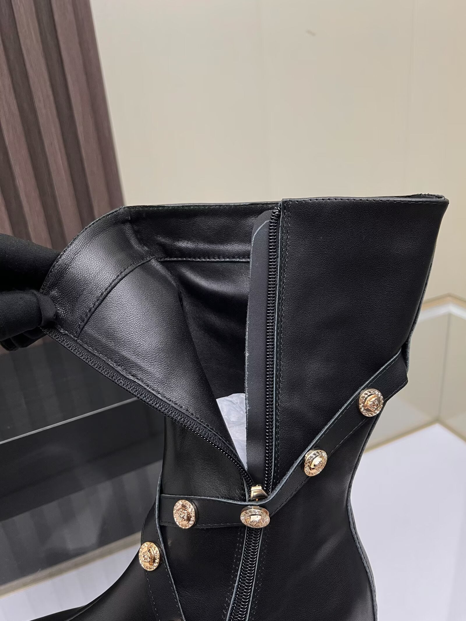 Versace Leather Boots High Heels