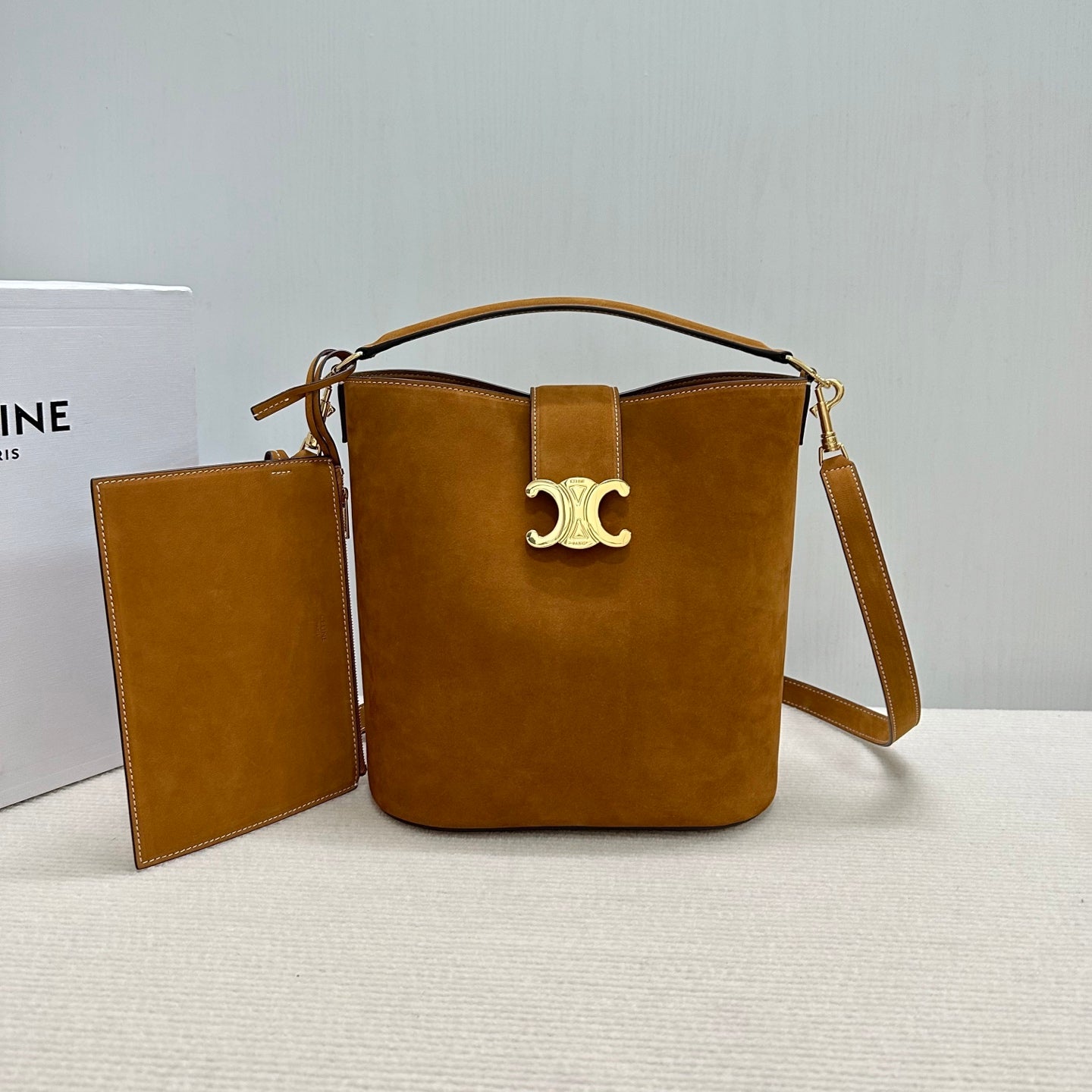 Celine Bucket Suede Bag
