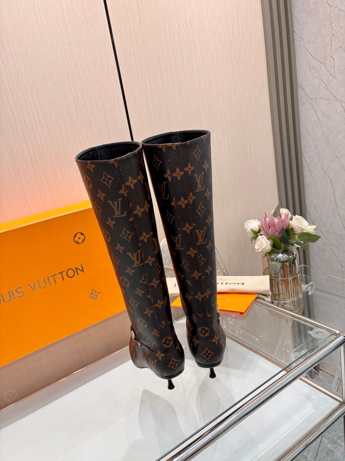 Louis Vuitton Leather Monogram Boots