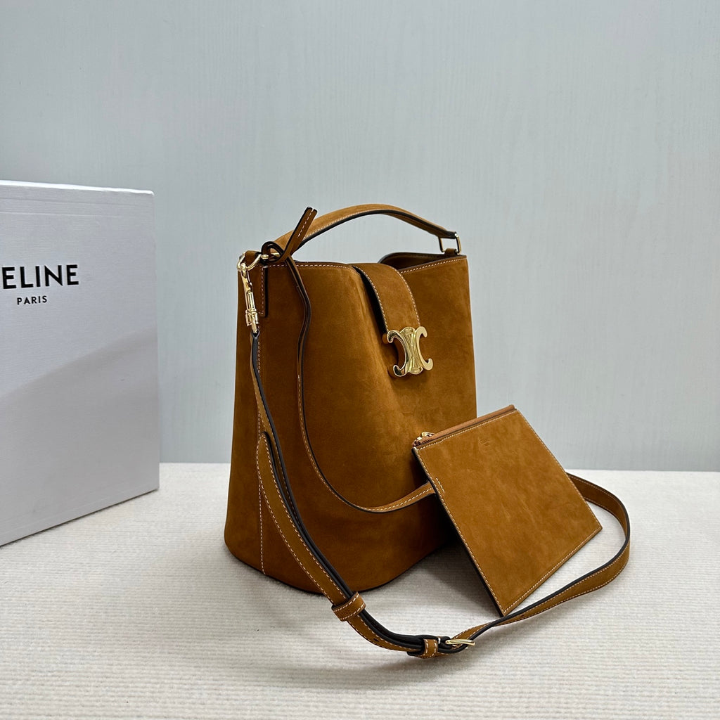 Celine Bucket Suede Bag