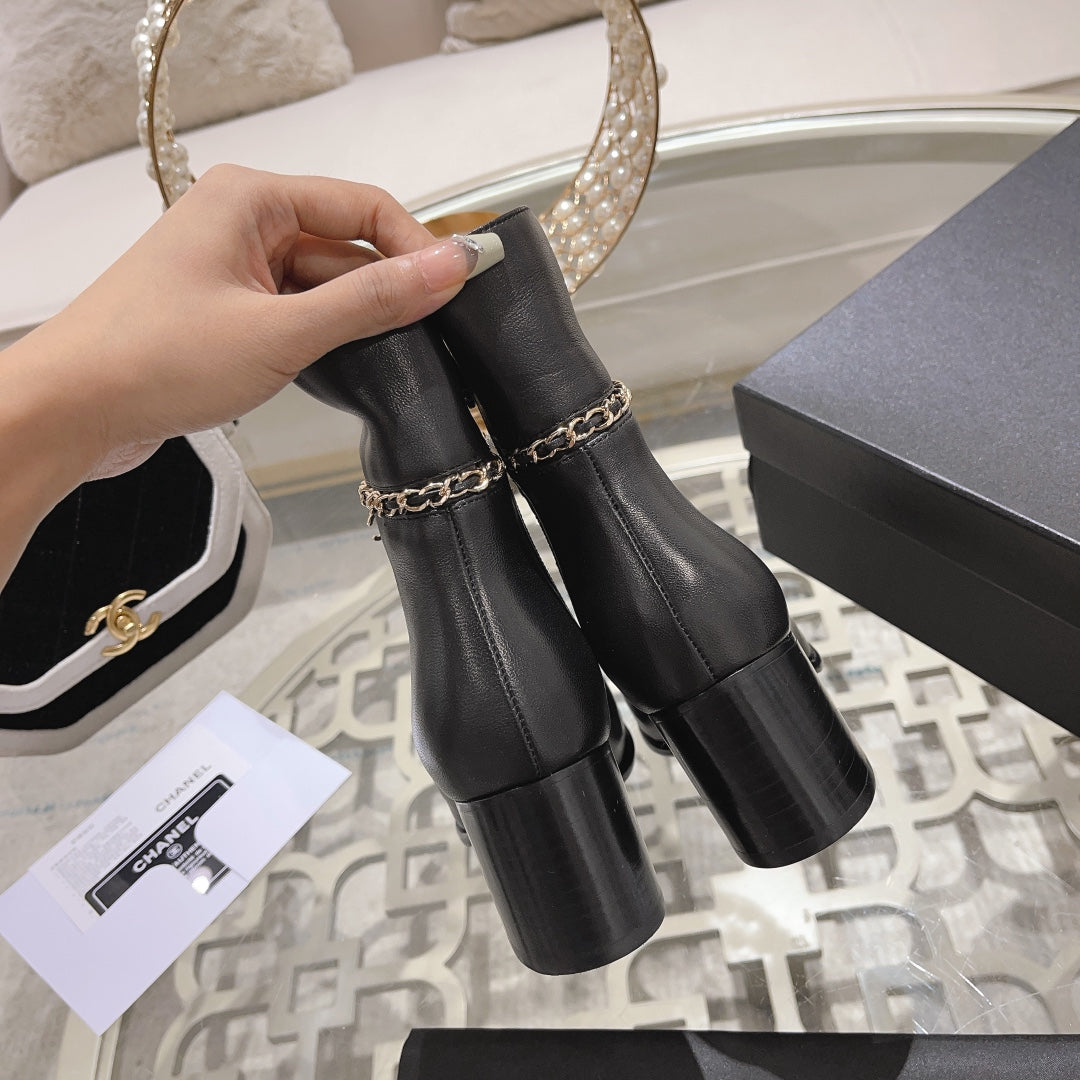 Chanel Boots Two Color Heels
