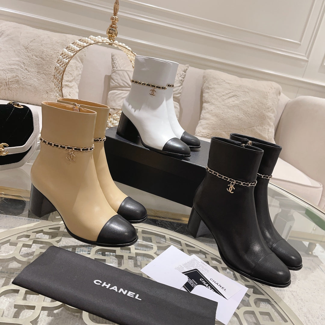 Chanel Boots Two Color Heels