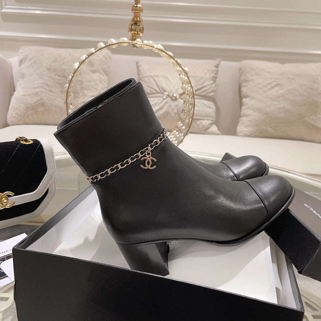 Chanel Boots Two Color Heels
