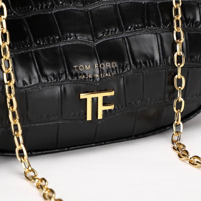 Tom Ford Mini Bianca croc embossed shoulder bag