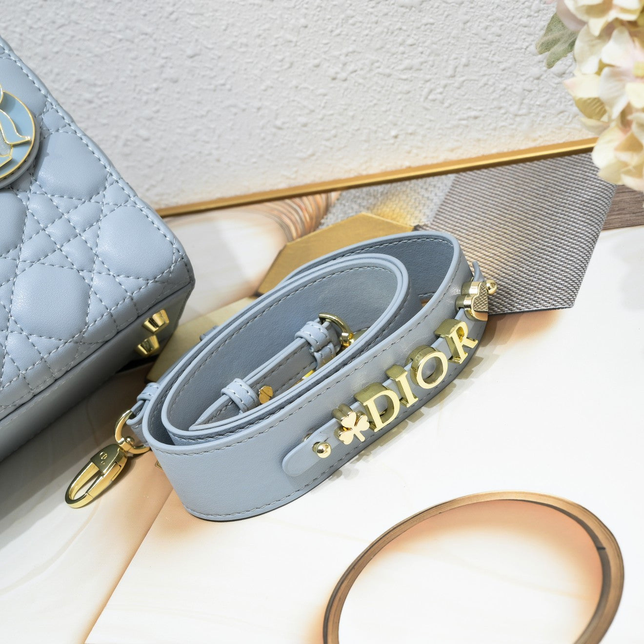 Mini Lady Dior Blue Bag