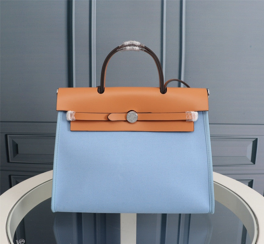 Hermes Herbag blue canvas