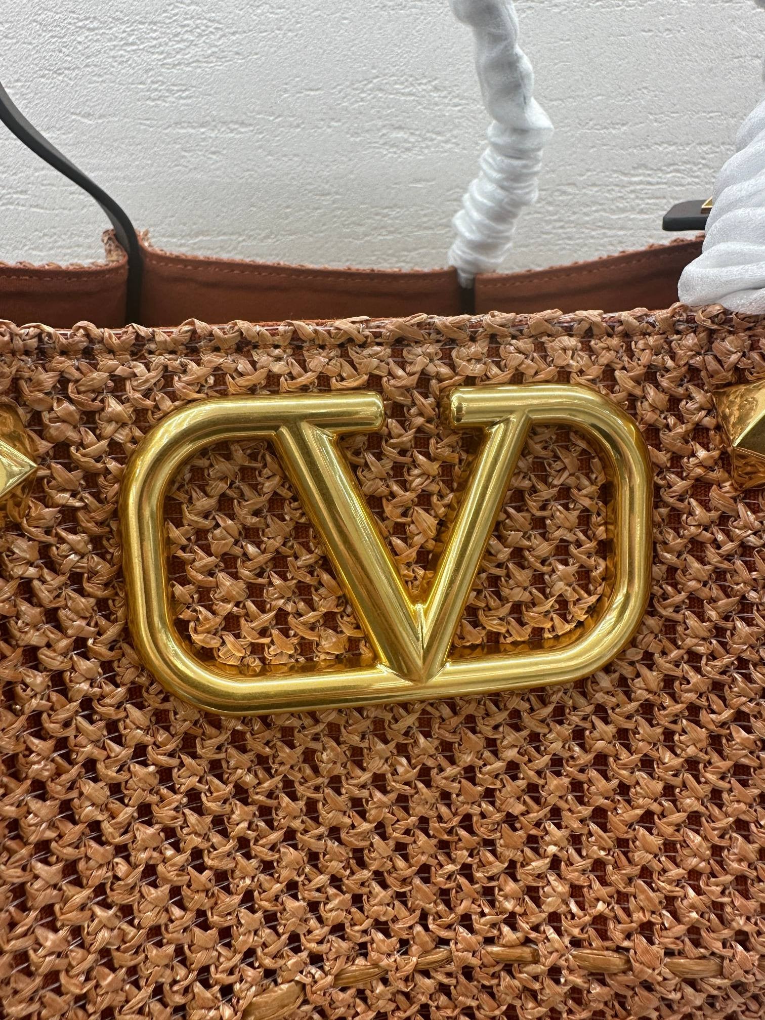 Valentino raffia shopper bag