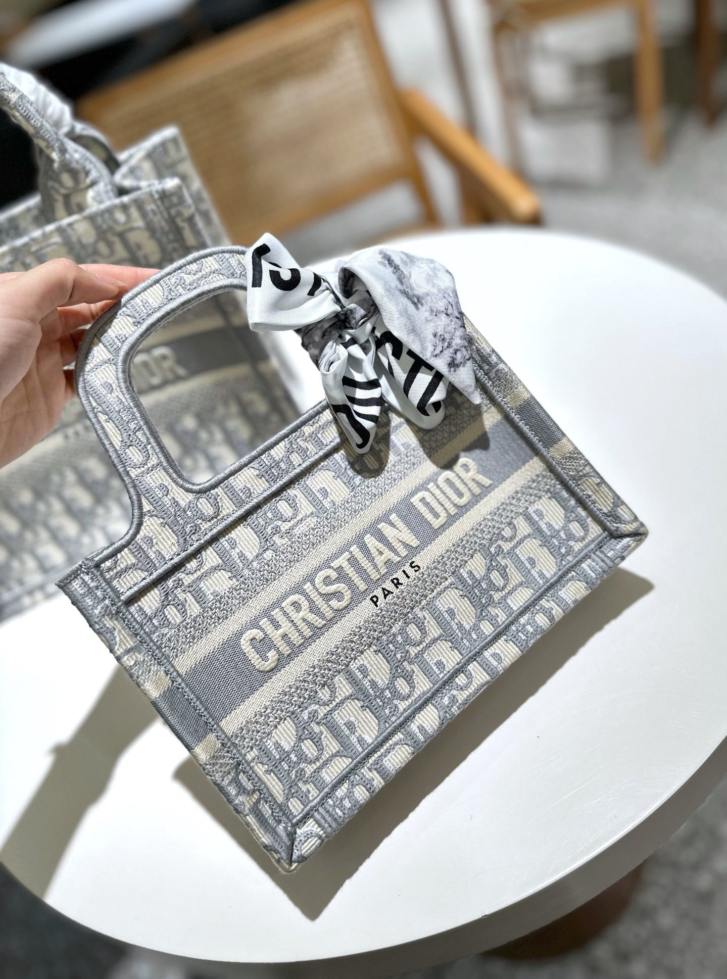 Dior Tote In Grey