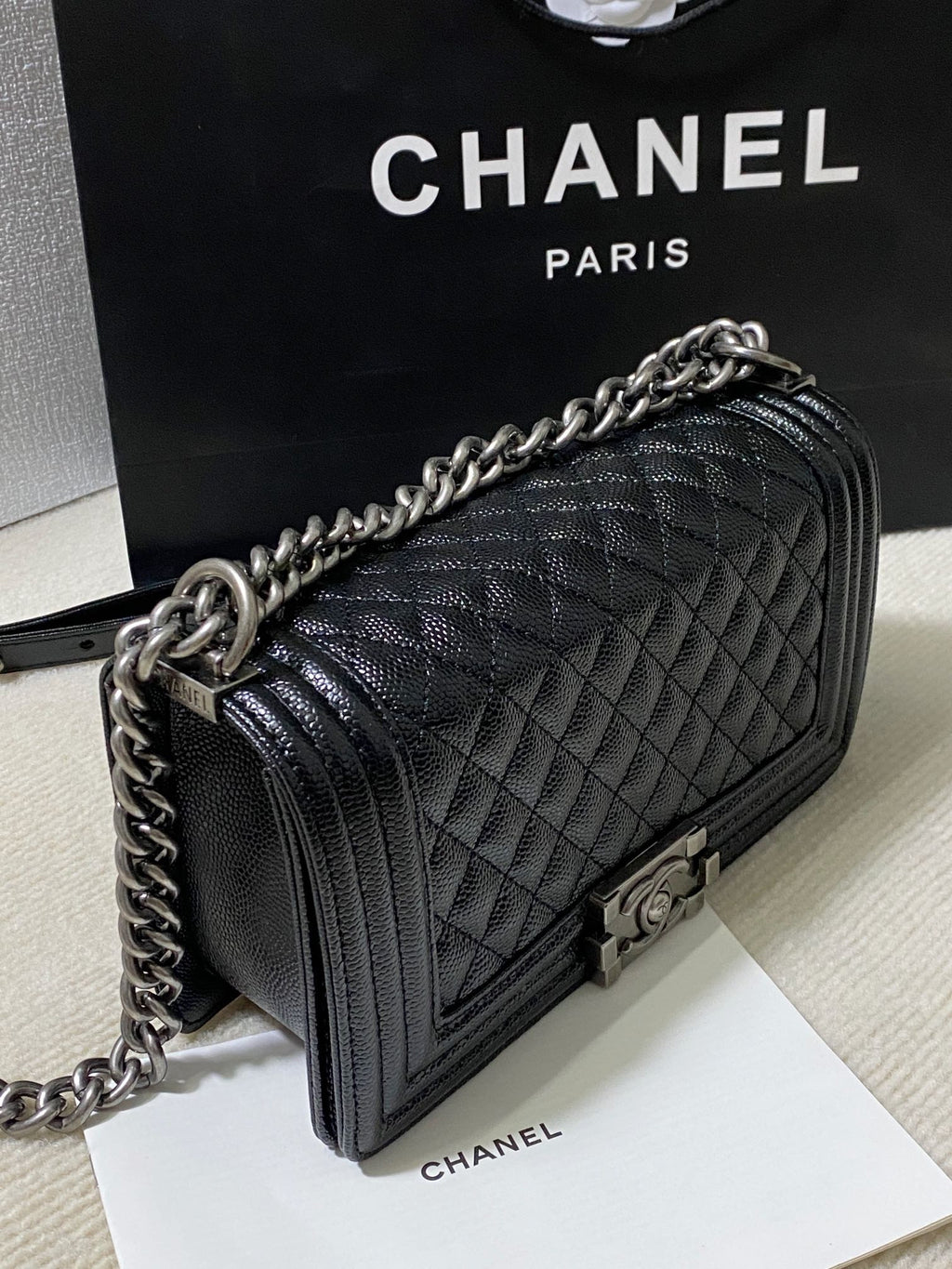 Chanel Leboy caviar leather black bag