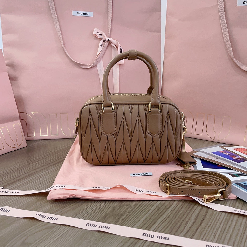 Miu Miu caramel matelasse bag