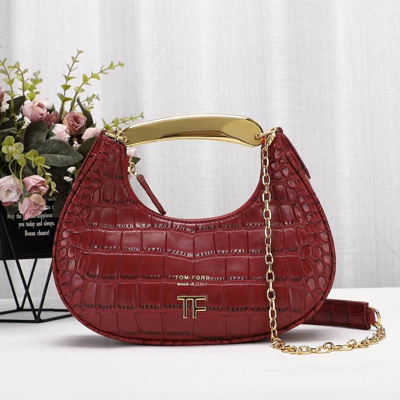 Tom Ford Mini Bianca croc embossed shoulder bag