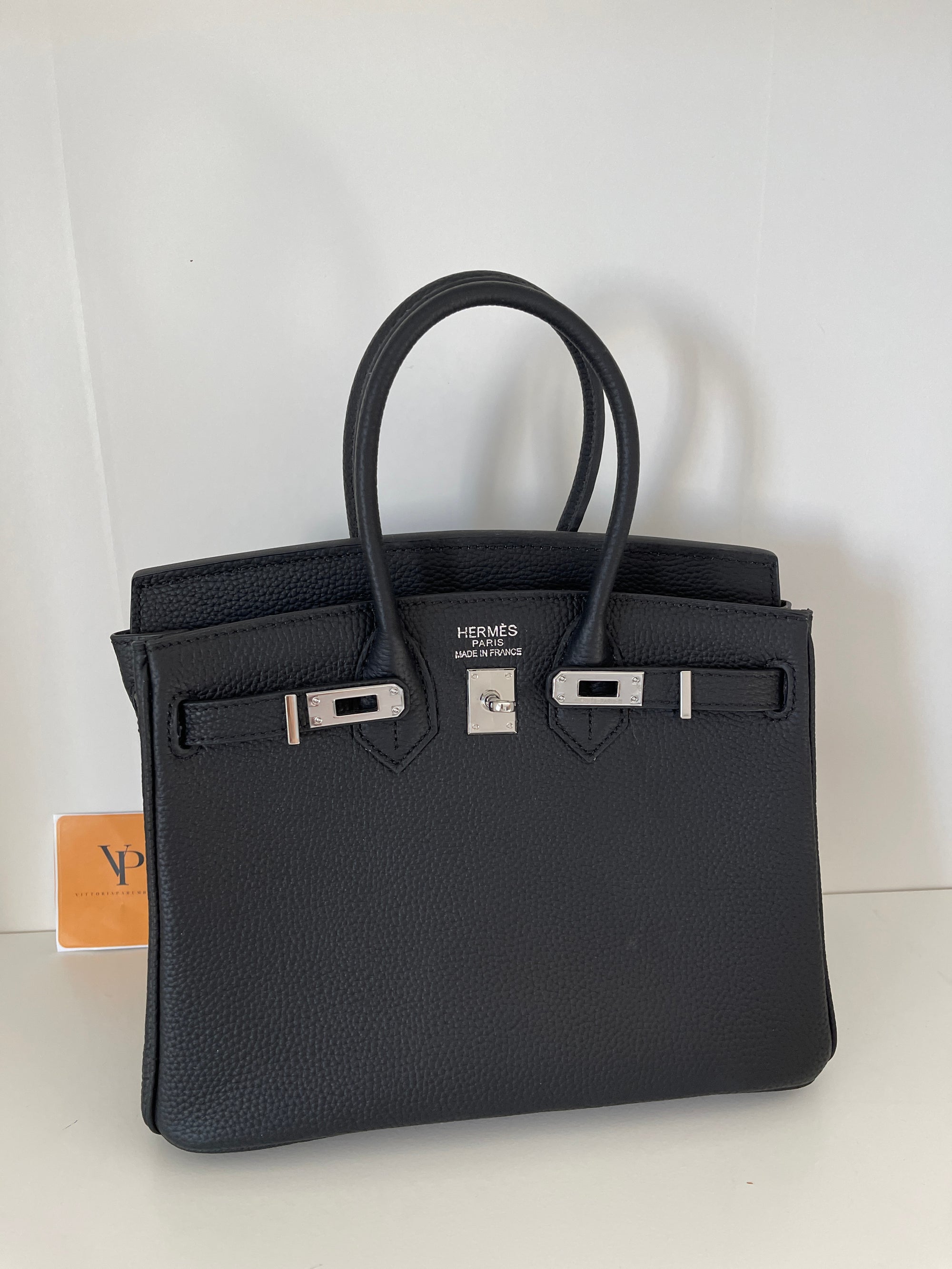 Hermes Togo black silver hardware 25