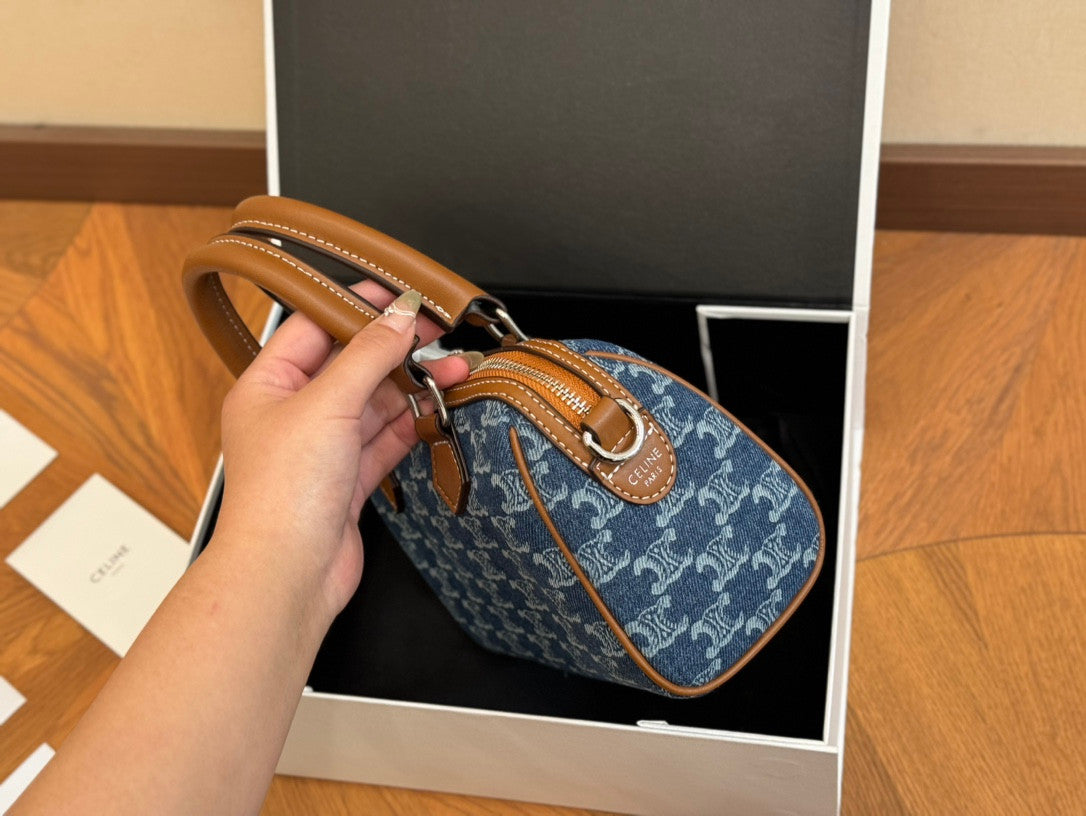 Celine Small Boston In Denim