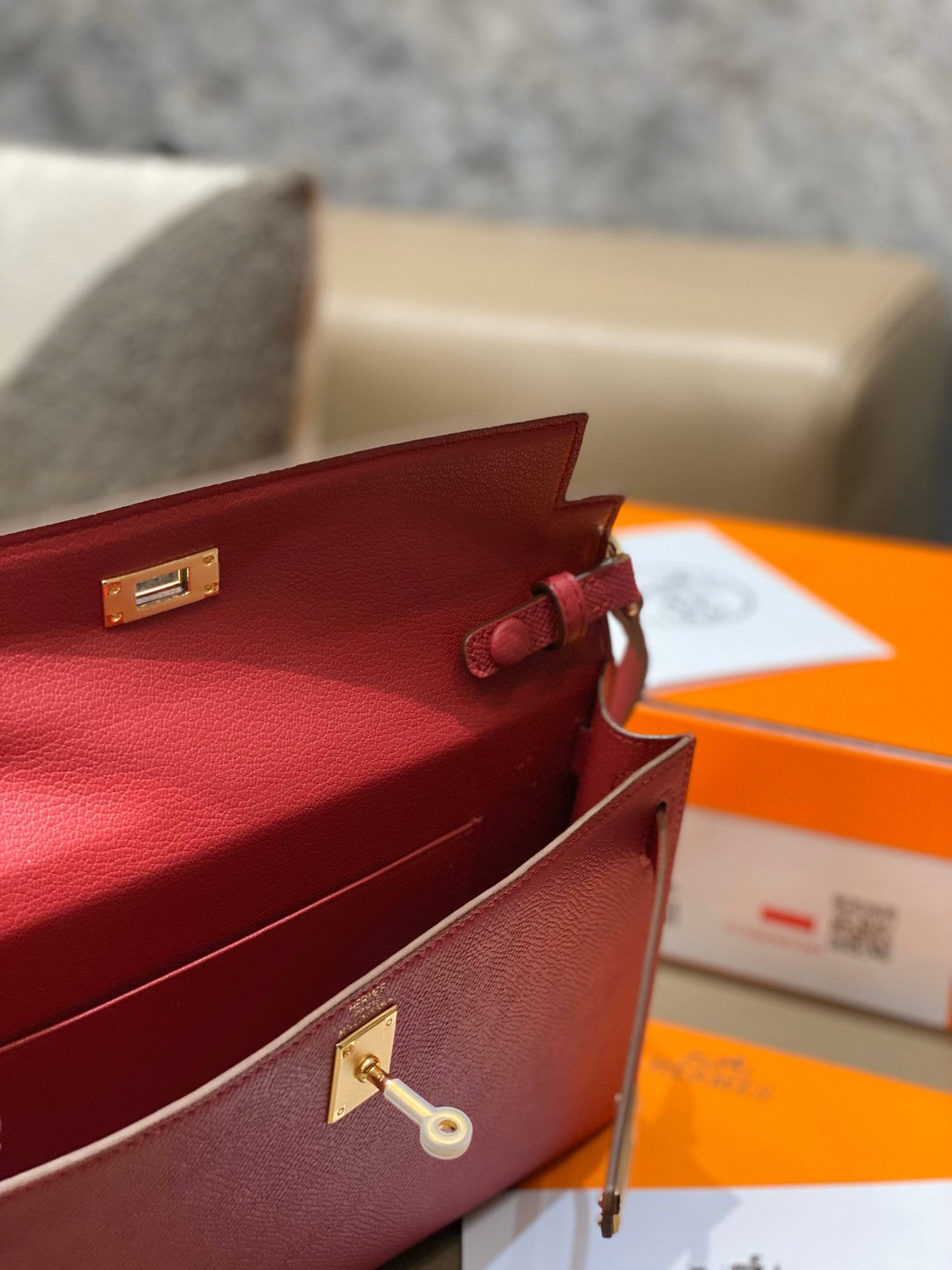 Hermes Elan Bag In Bordo