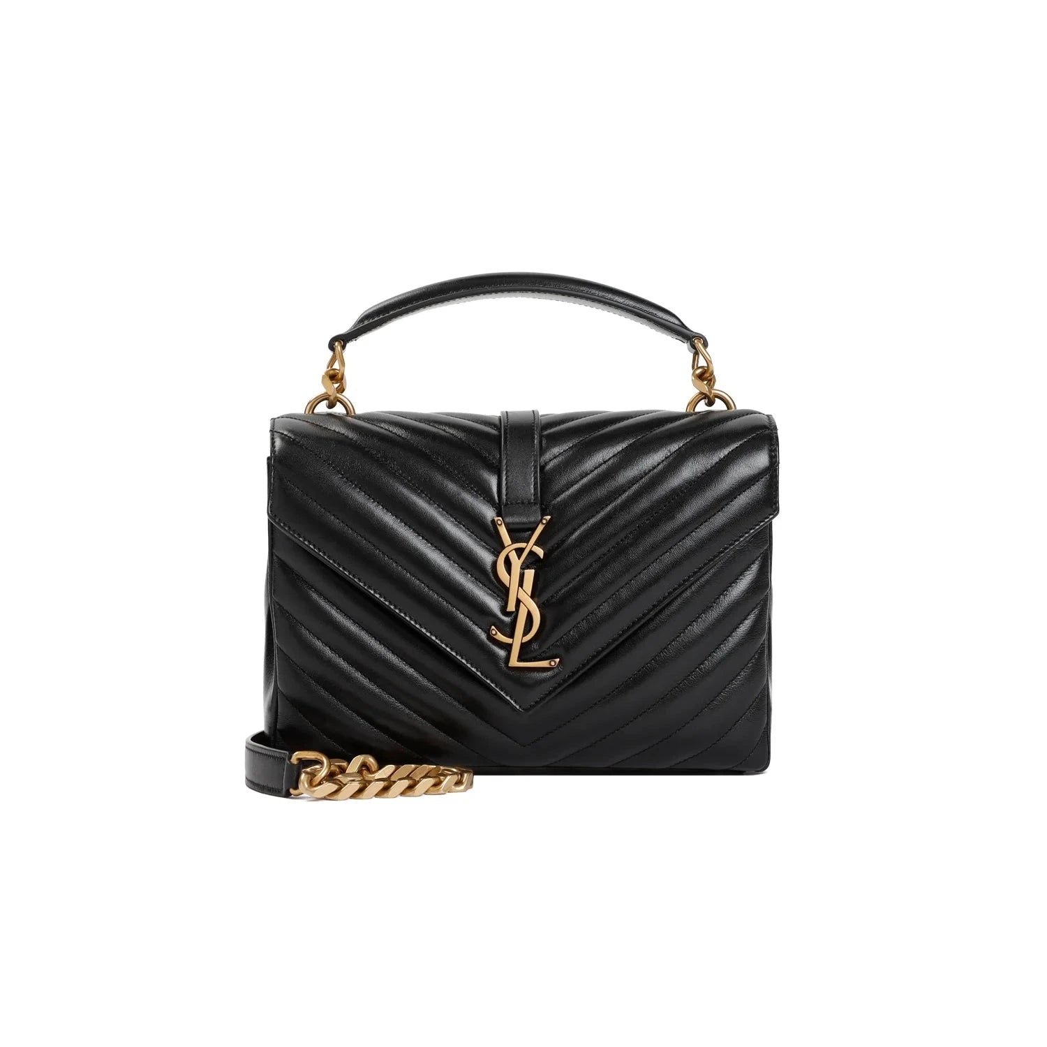 Geantă tote cu placă cu logo YSL