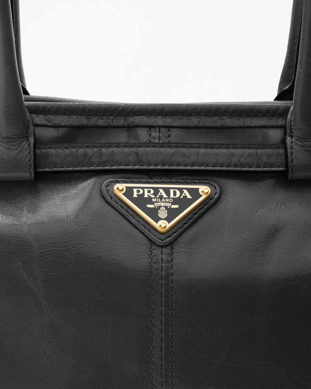 Prada Leather Handbag In Black
