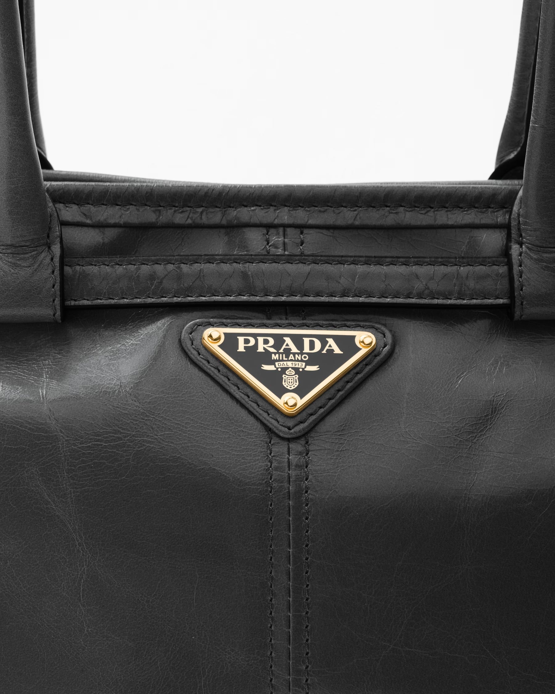 Prada Leather Handbag In Black