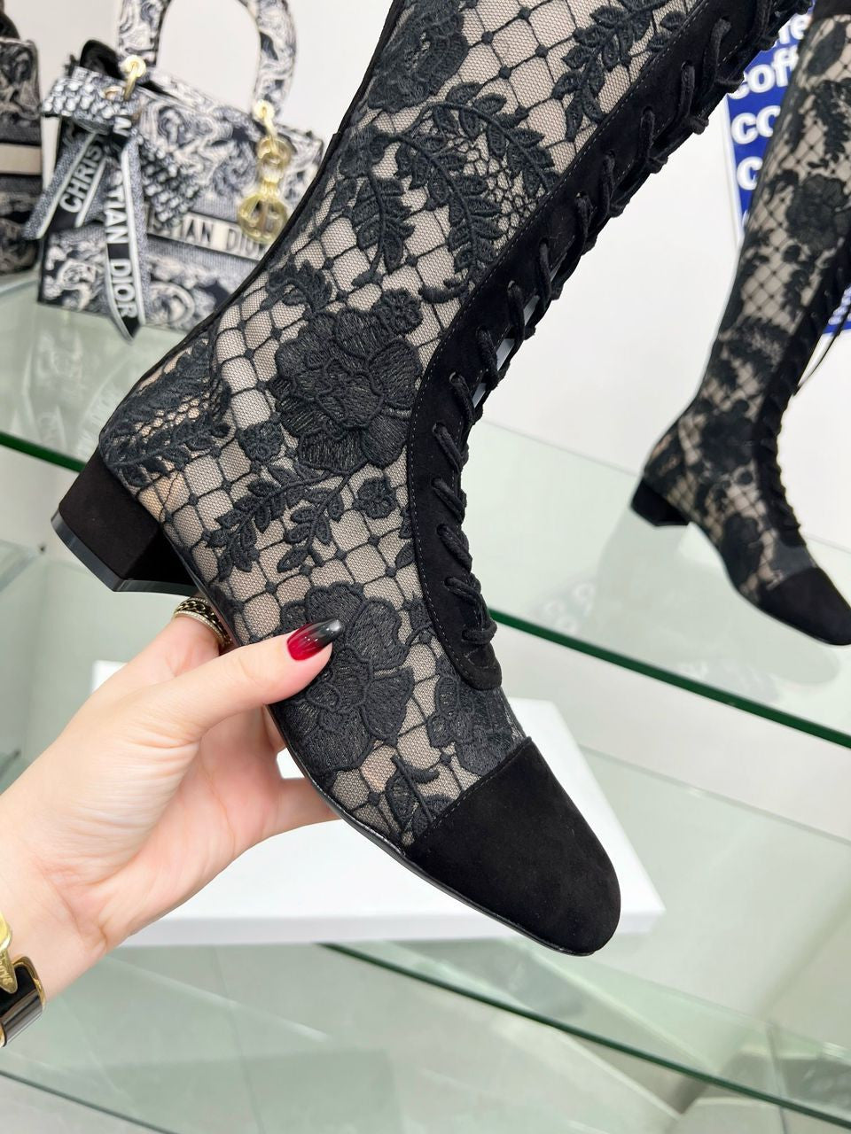 Cizme din dantelă Christian Dior