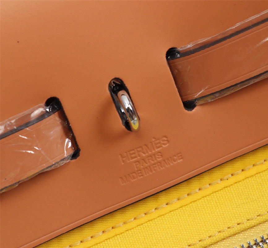 Hermes Herbag yellow canvas