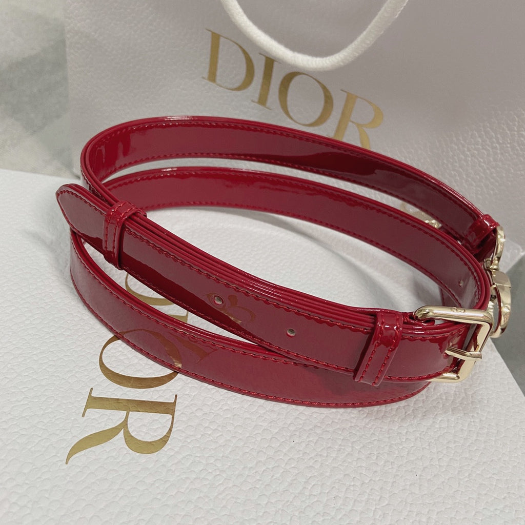 Dior Lady Bag In Red Shiny Leather