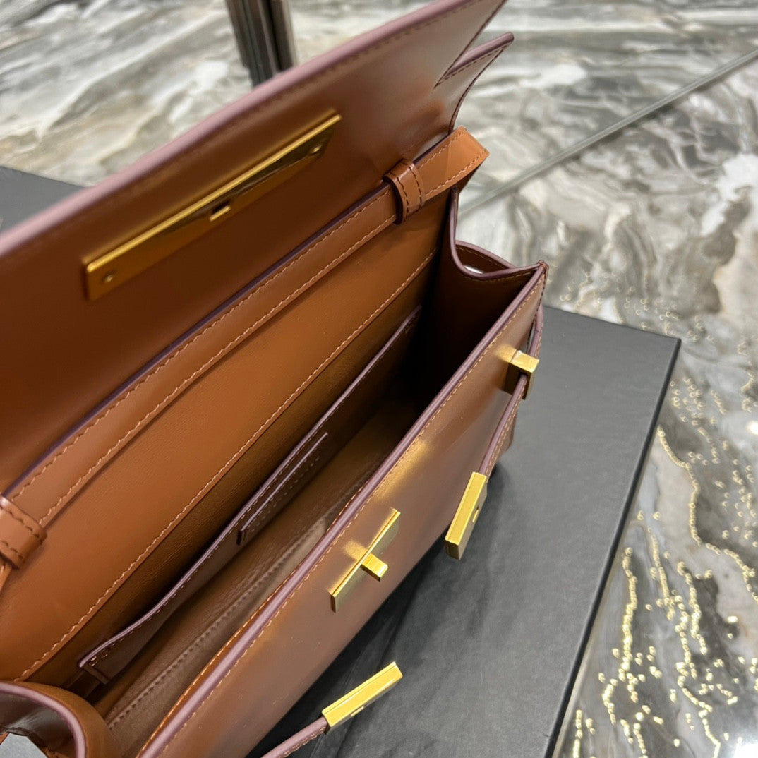YSL Leather Bag in brown