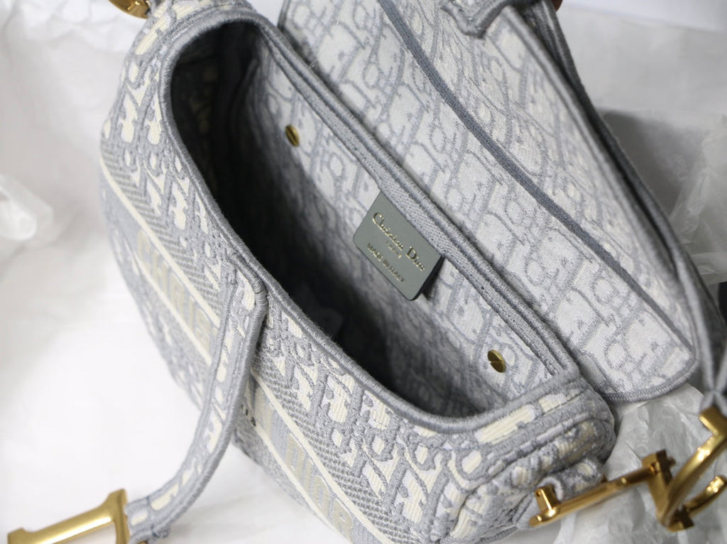 Dior Saddle Bag In Grey