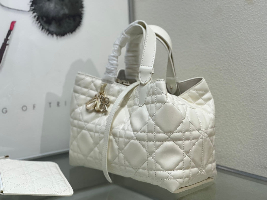 Dior Medium Toujours Bag In White