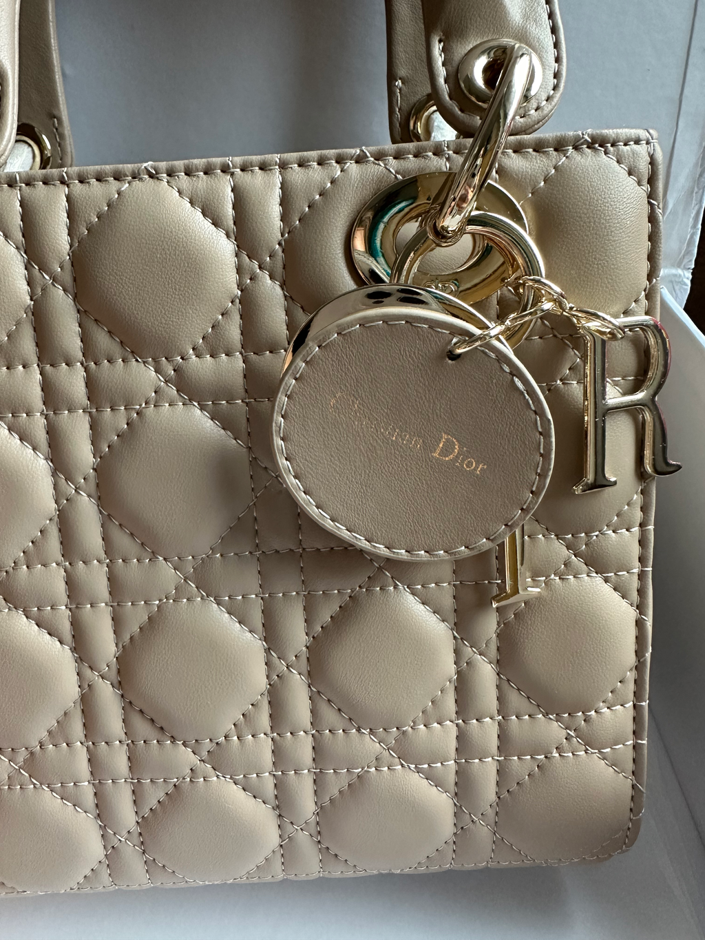 Lady Dior bag in nude