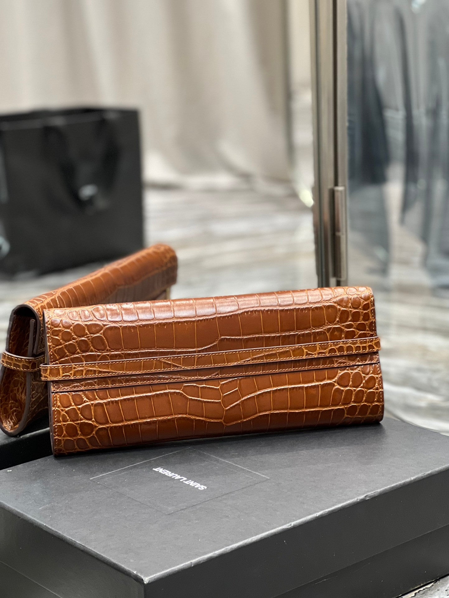 YSL Clutch In Brown