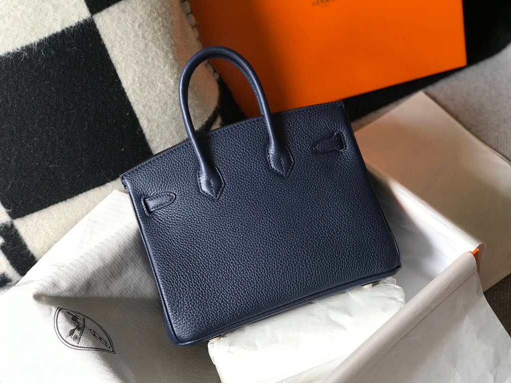 Geantă Hermes Birkin din piele bleumarin Clemence GHW