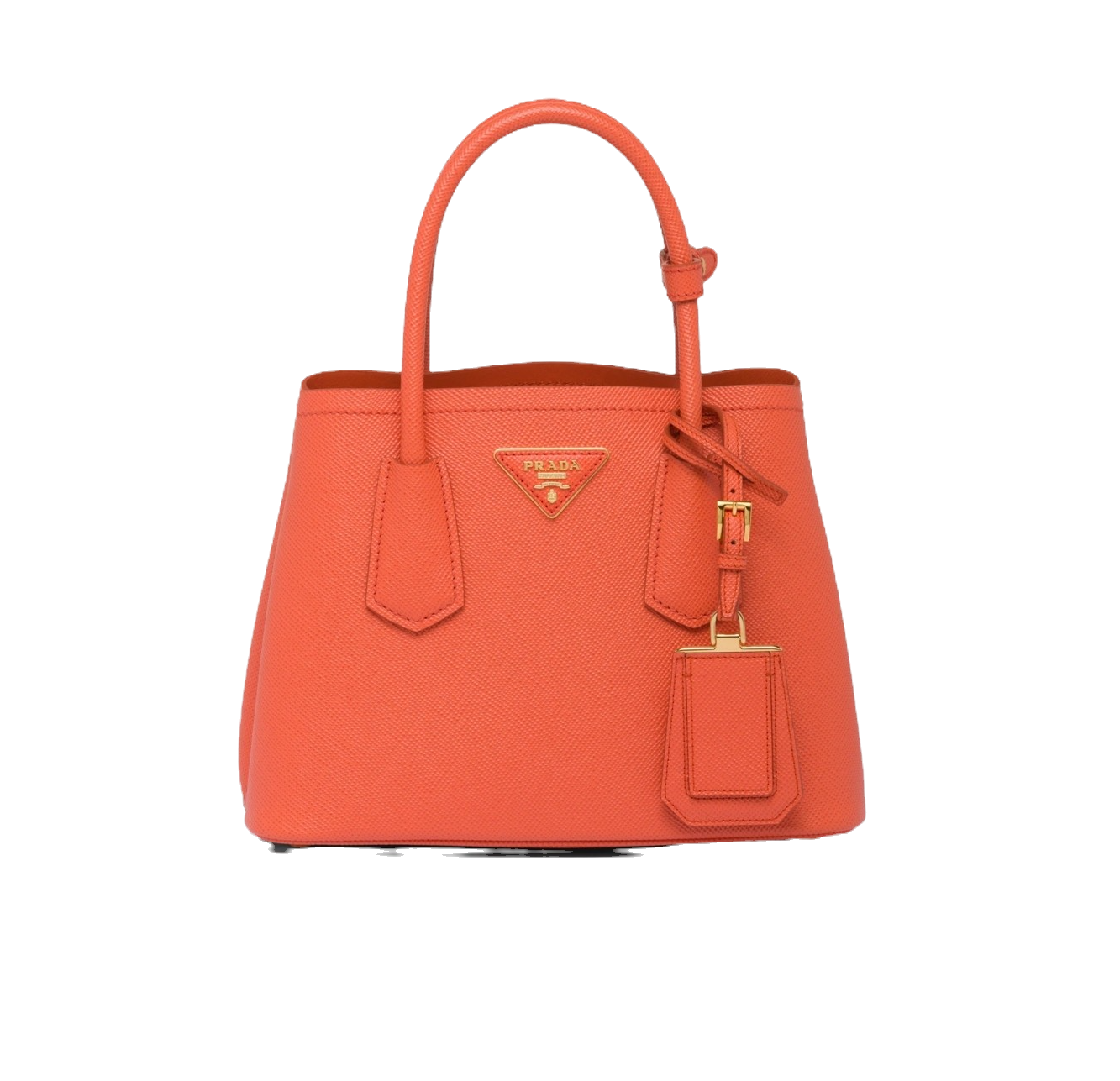 Mini Bag In Orange Saffiano Leather
