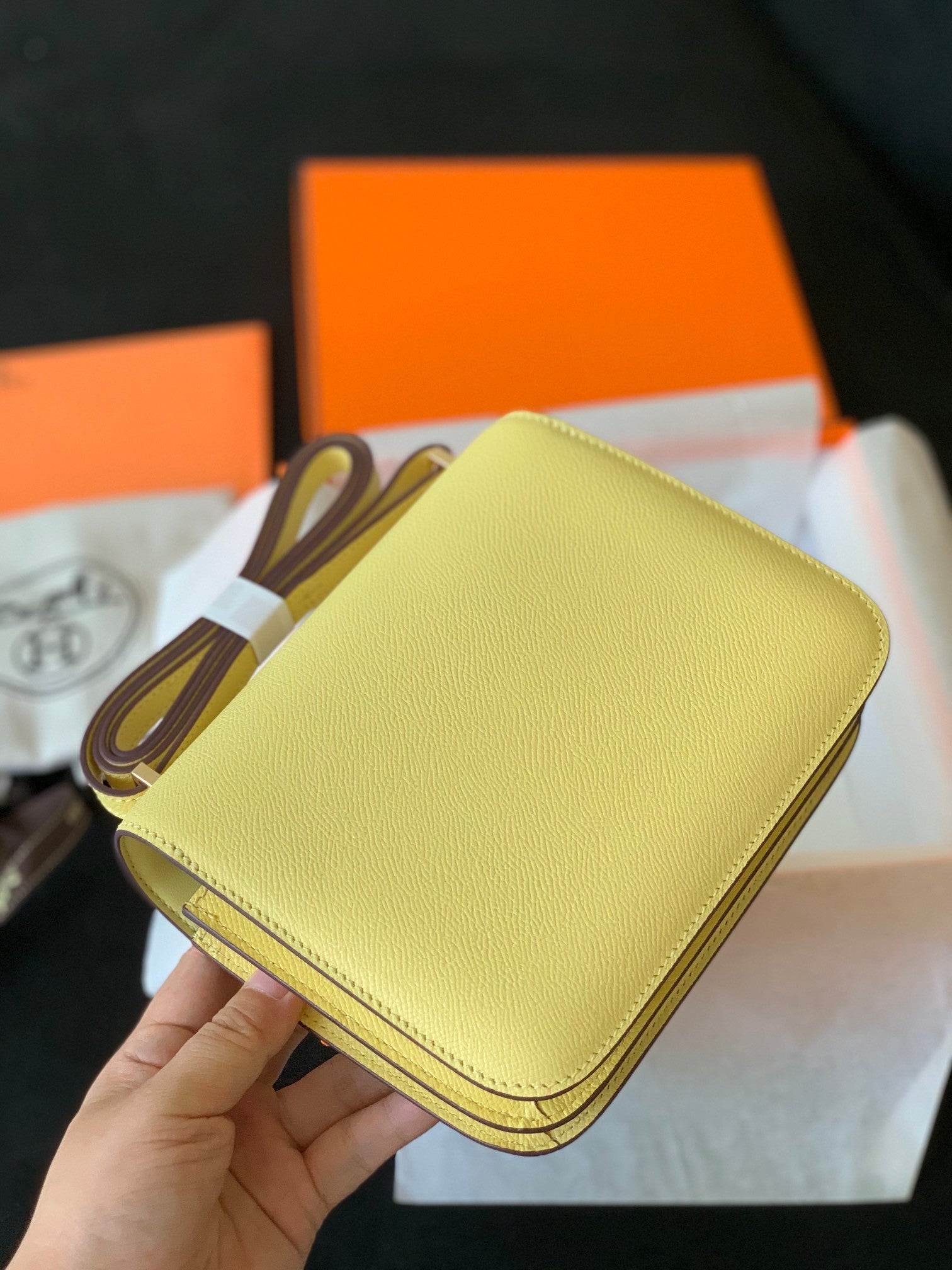 Hermes Constance bag yellow