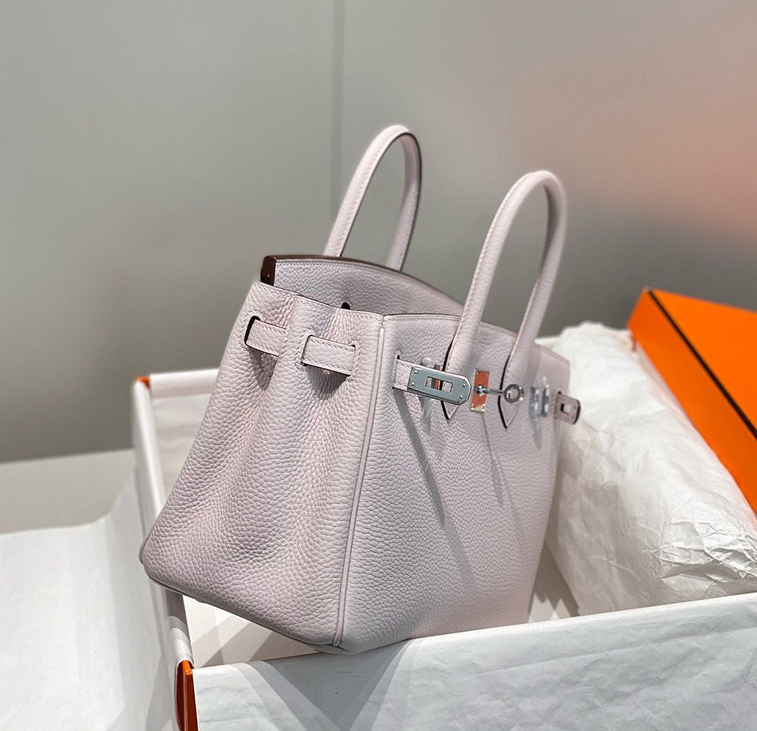 Hermes Birkin Bag In Mauve Pale Clemence Leather PHW