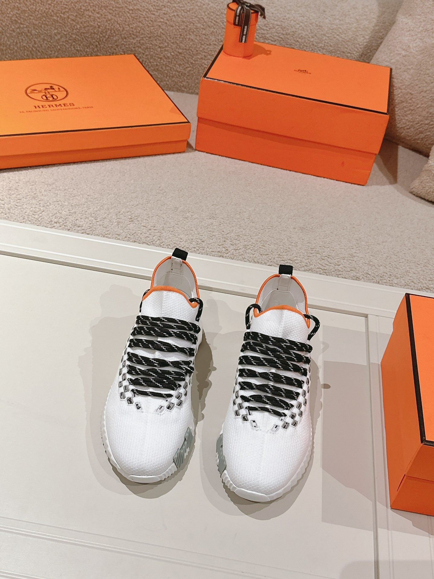 Hermes trainers white