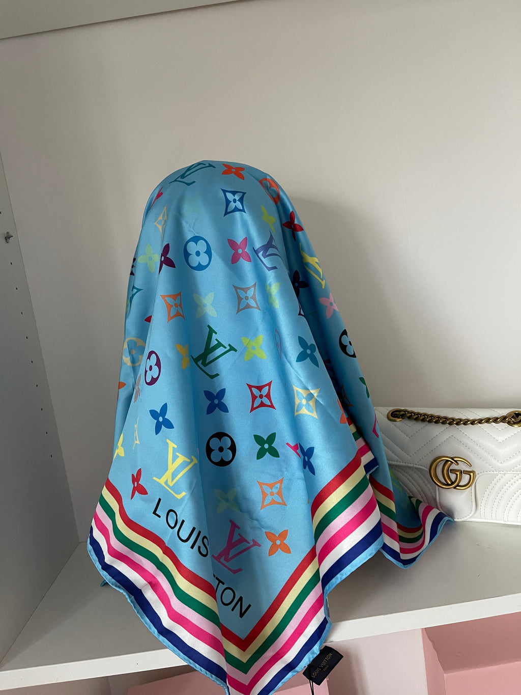 Louis Vuitton scarf blue