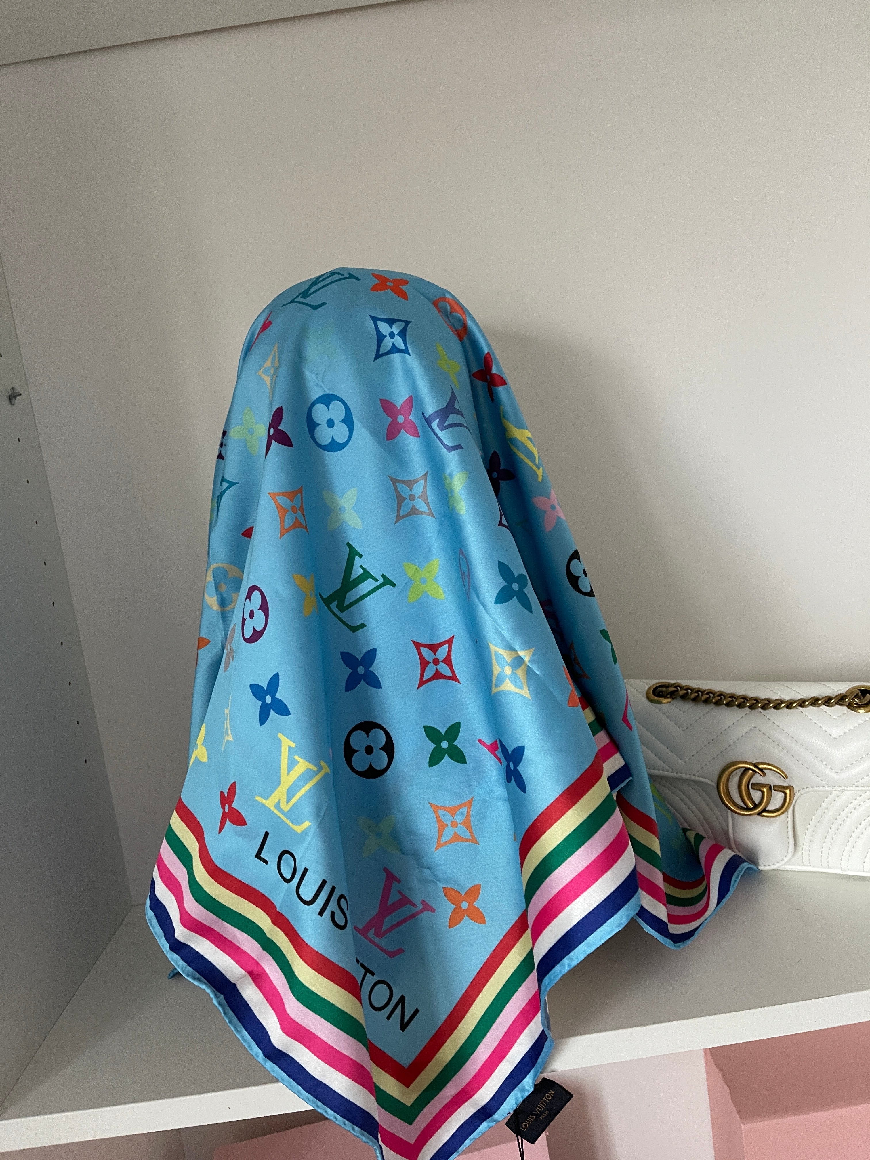 Louis Vuitton scarf blue