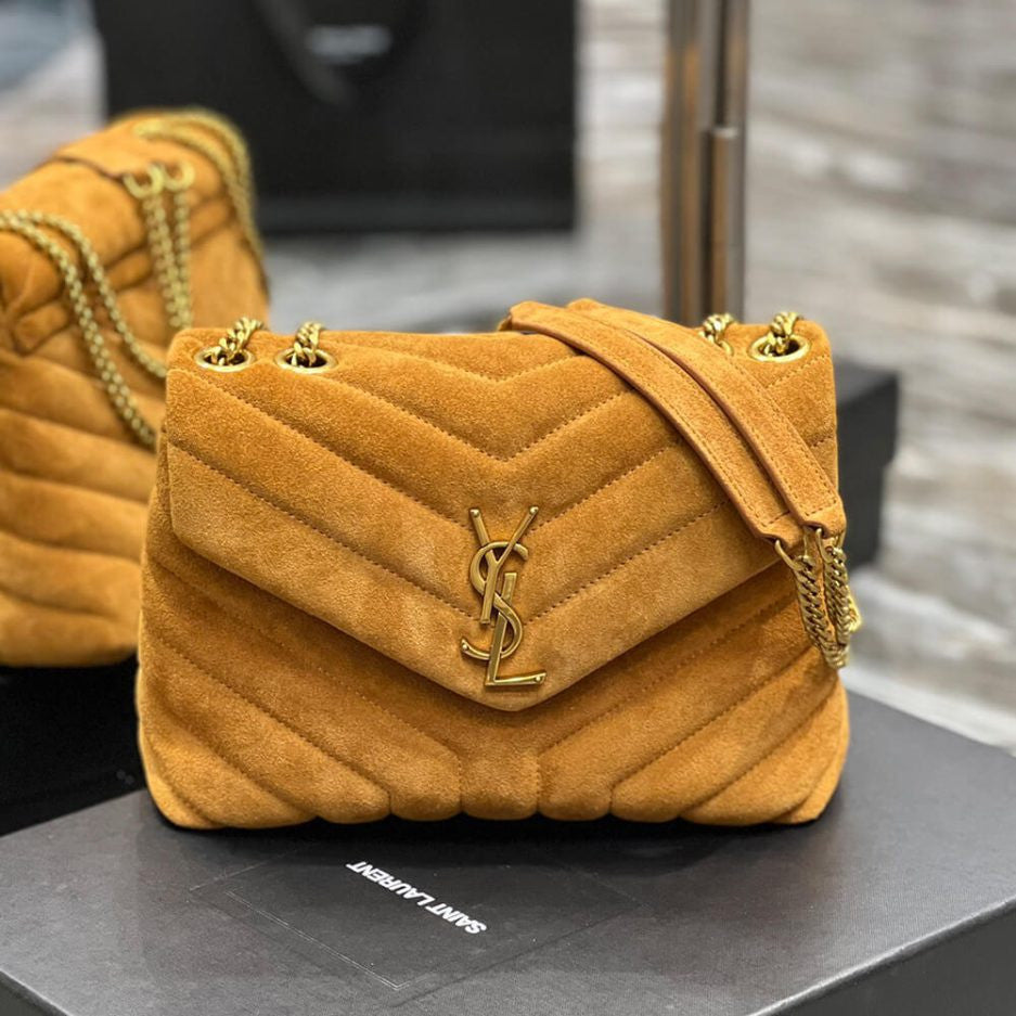 YSL Velvet Chain Bag in Suede