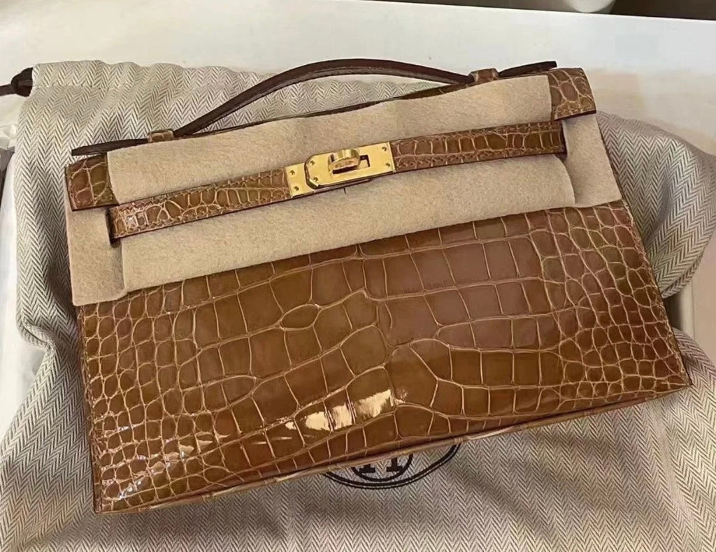Geantă mini Kelly din piele de aligator