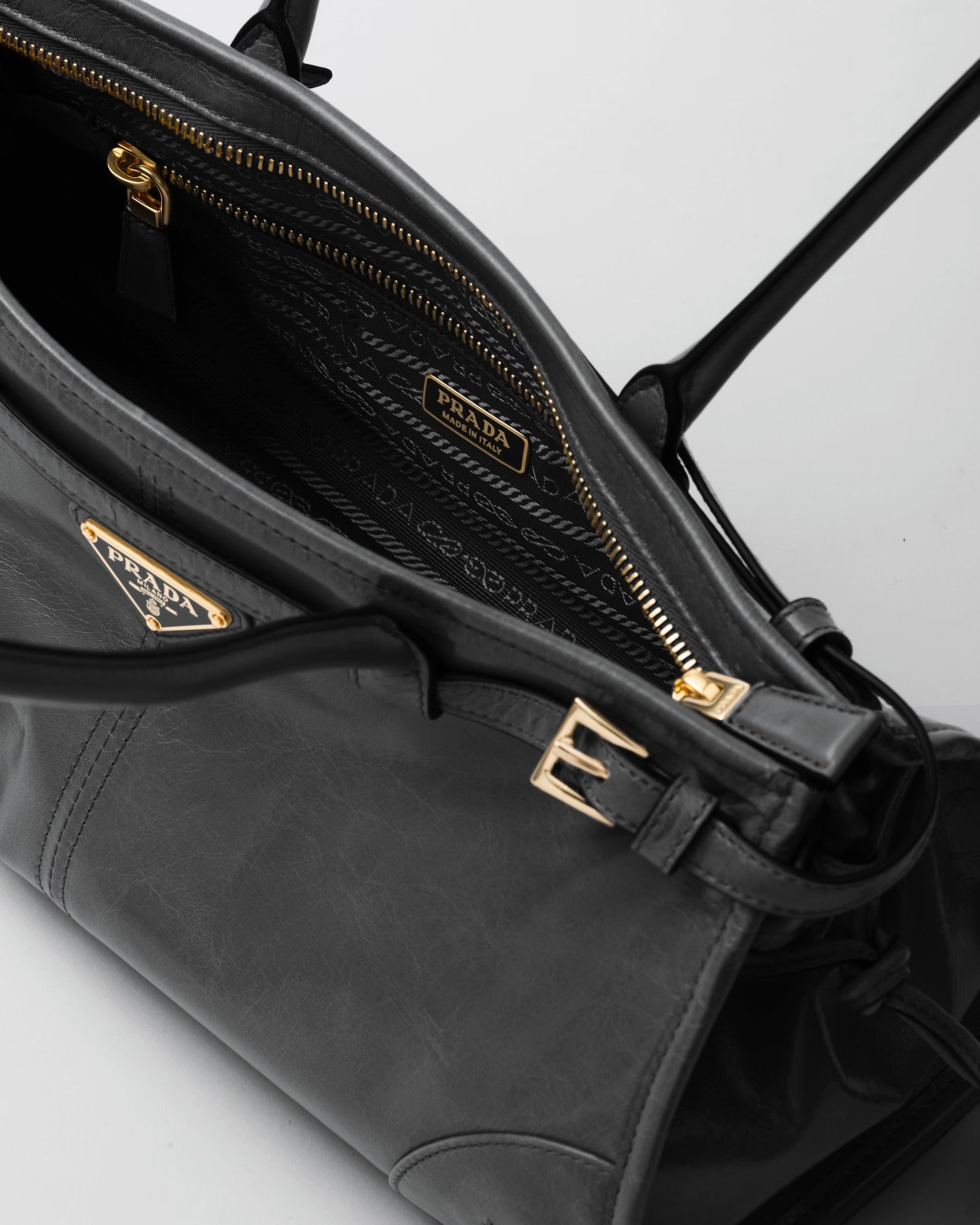 Prada Leather Handbag In Black
