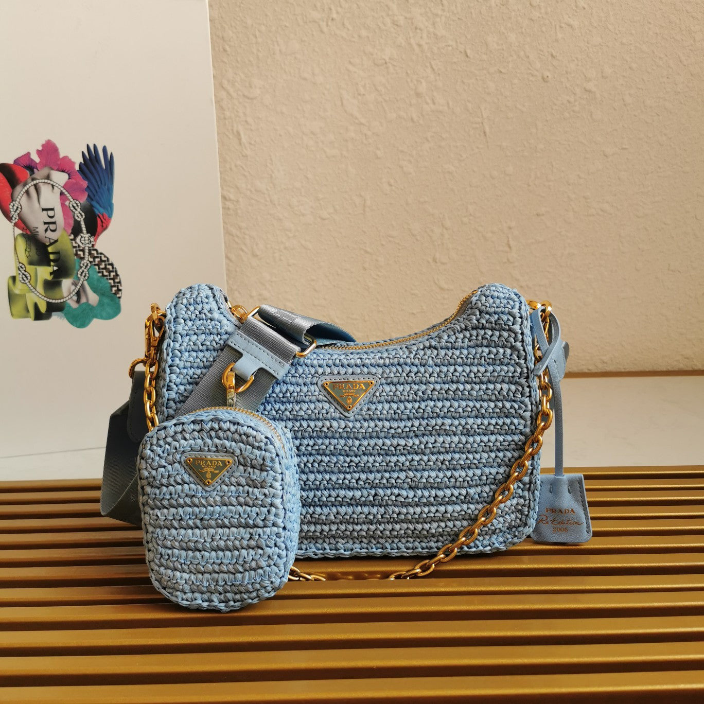 Prada Re-edition 2005 Raffia Bag