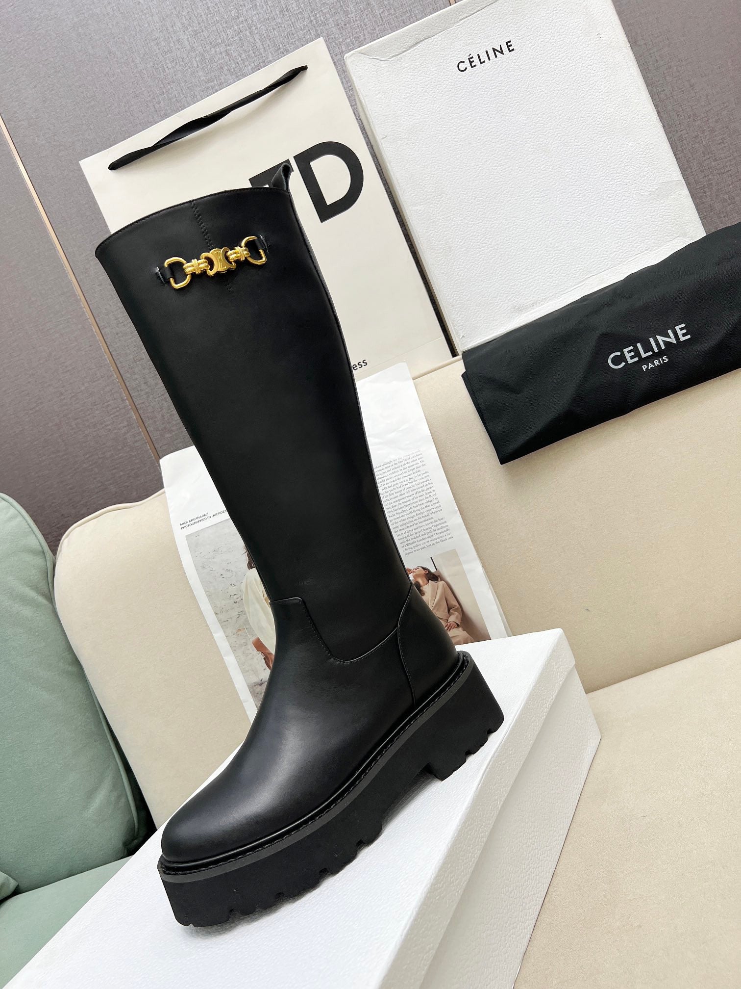 Celine Leather  Boots