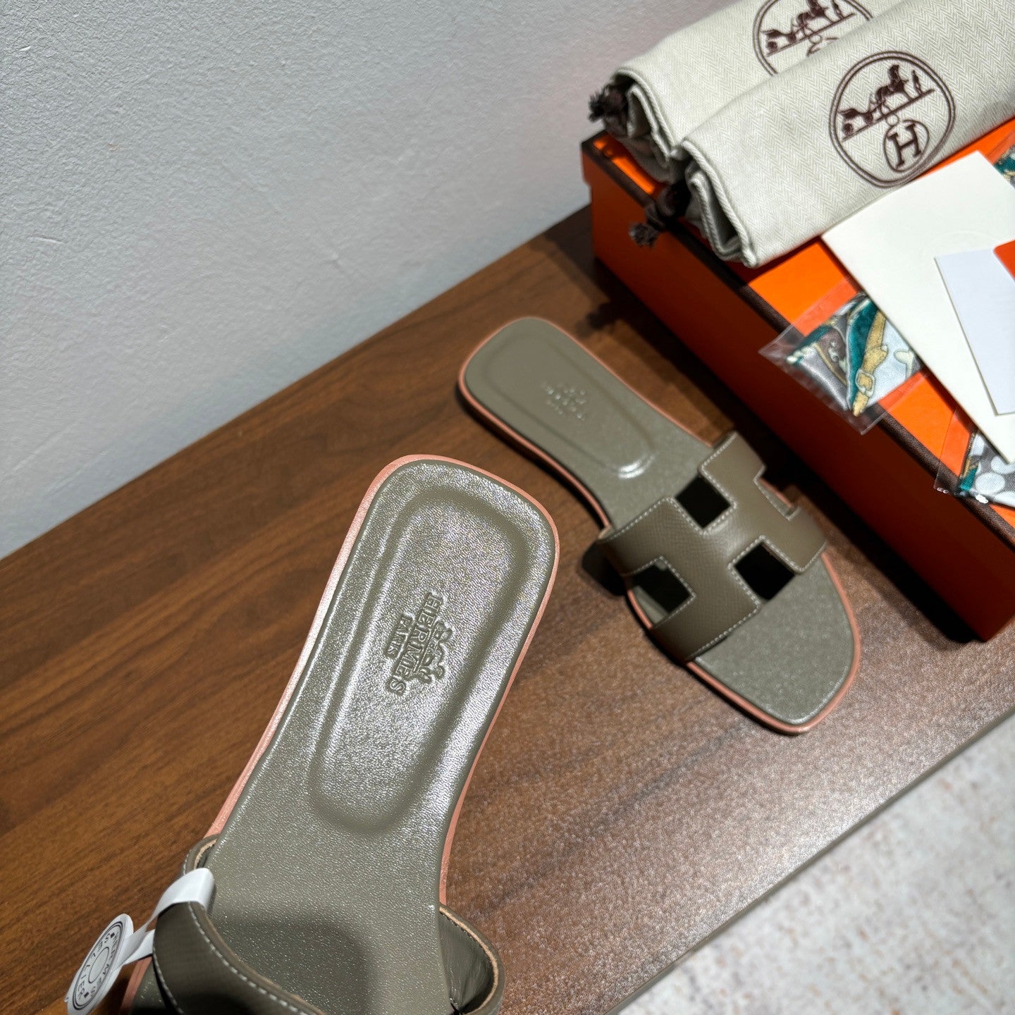 Hermes sandals grey