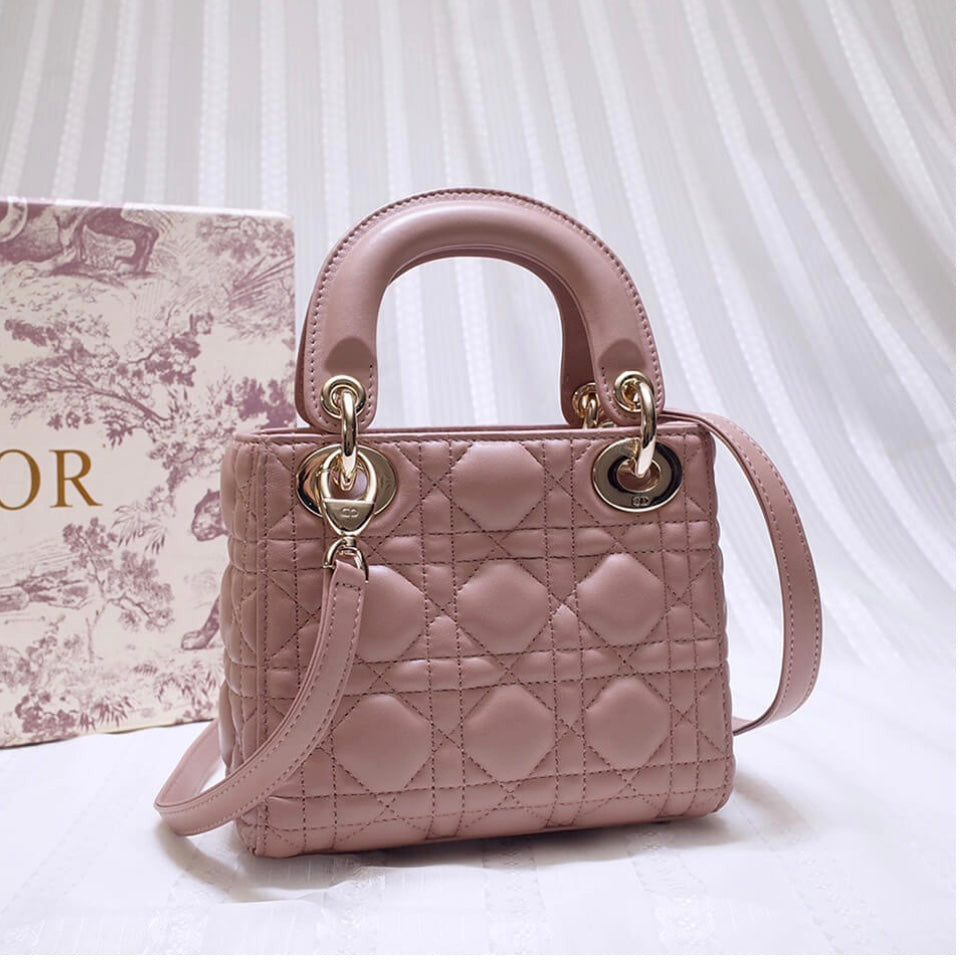 Mini Lady Dior Bag In Pink