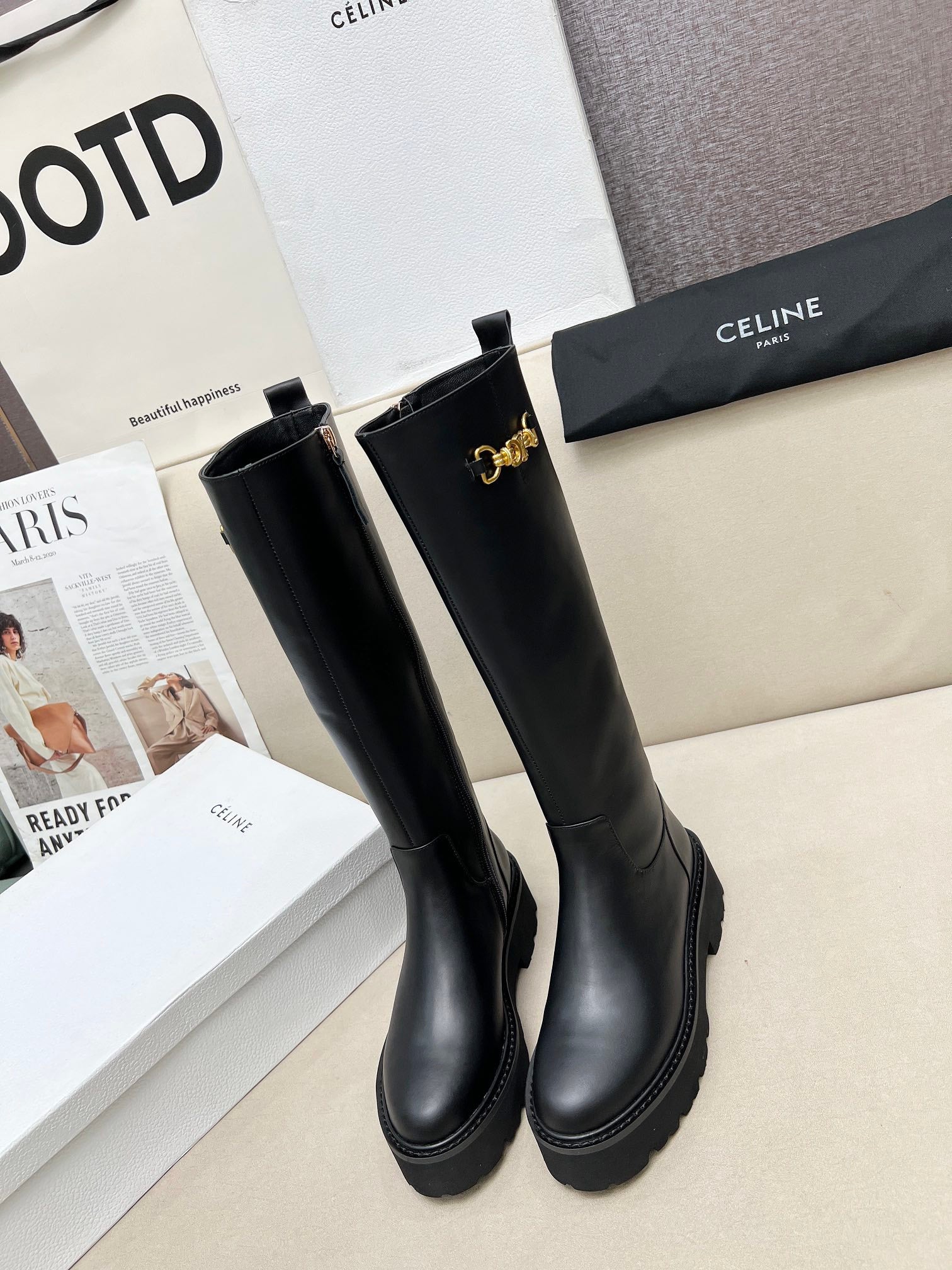Celine Leather  Boots
