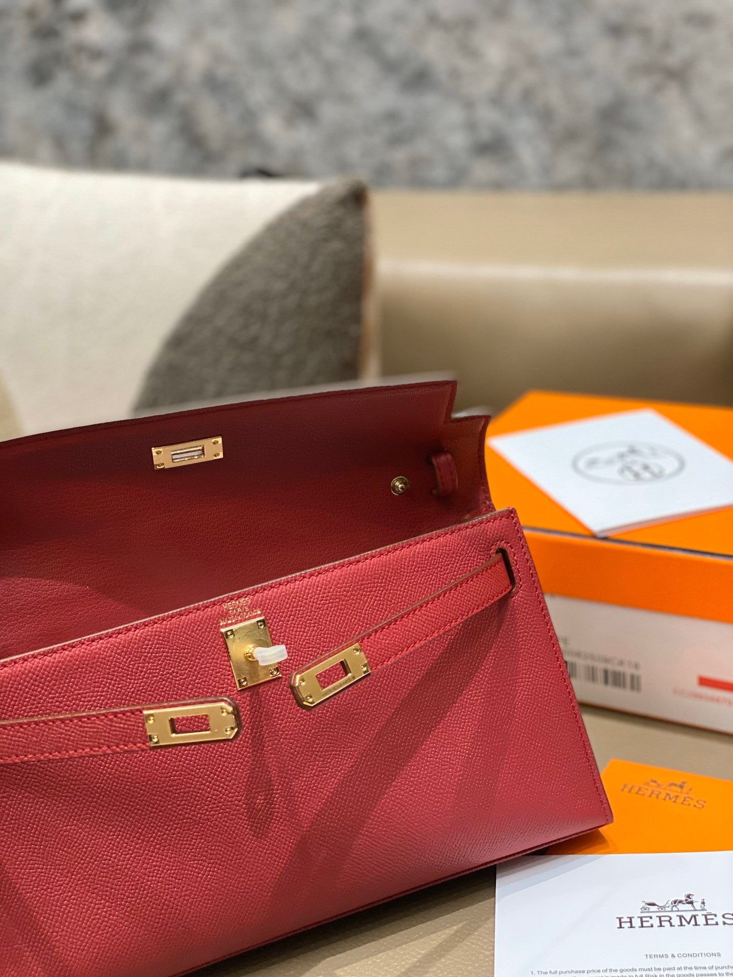 Hermes Elan Bag In Bordo