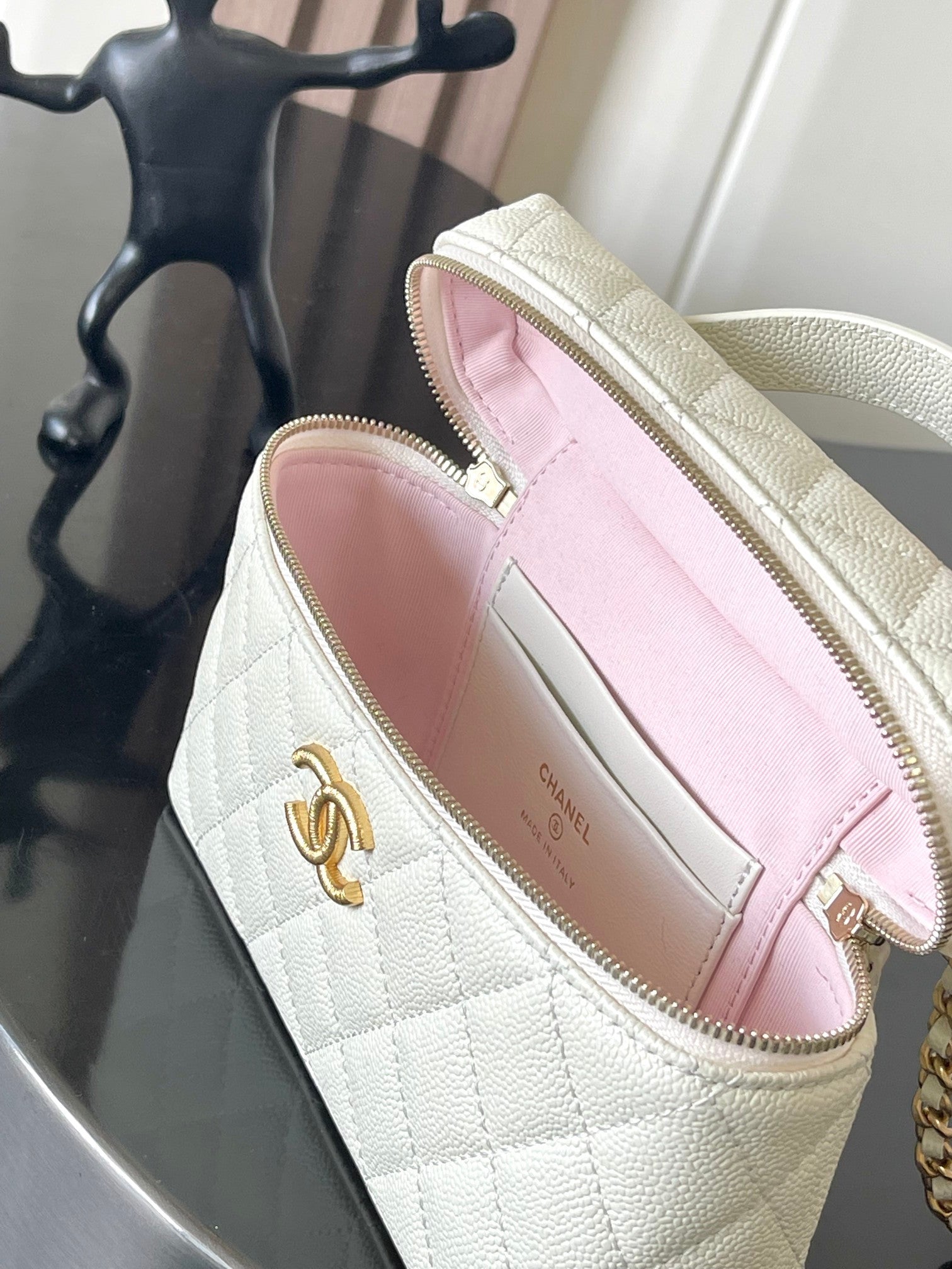 Chanel caviar white